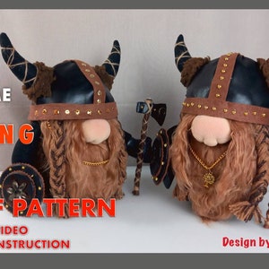 Viking Gnome PDF Pattern: DIY Scandinavian Gnome with Shield & Axe (Video Tutorial)