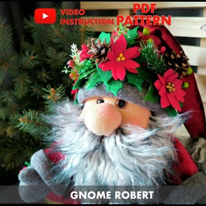 Padrão de costura PDF para Robert, o gnomo de Natal: Gnomo de inverno faça você mesmo