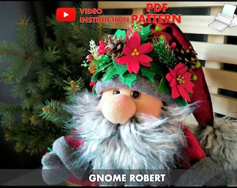 Patrón de costura en PDF para Robert, el gnomo navideño: Gnomo de invierno DIY