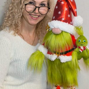 Gnomo di Natale verde, Gnomo invernale PDF gnomo scandinavo fai da te fatto a mano + tutorial video gratuito regalo di Natale