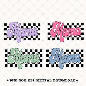 Retro Checkered Mama 4 PNG SVG, Mama Png, Cool Mom Png, Checkerboard Png, Retro Mama, Instant Download