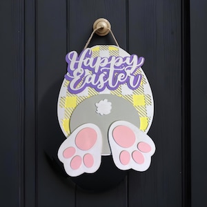 DIY Easter door hanger - DIY Spring door sign - DIY Easter door sign - diy Easter door round - Make your own door sign - diy door hanger