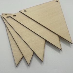 Unfinished Wooden Bunting Flag | DIY Rope Sign Banner Plaque | Craft Supplies | Bulk Wholesale