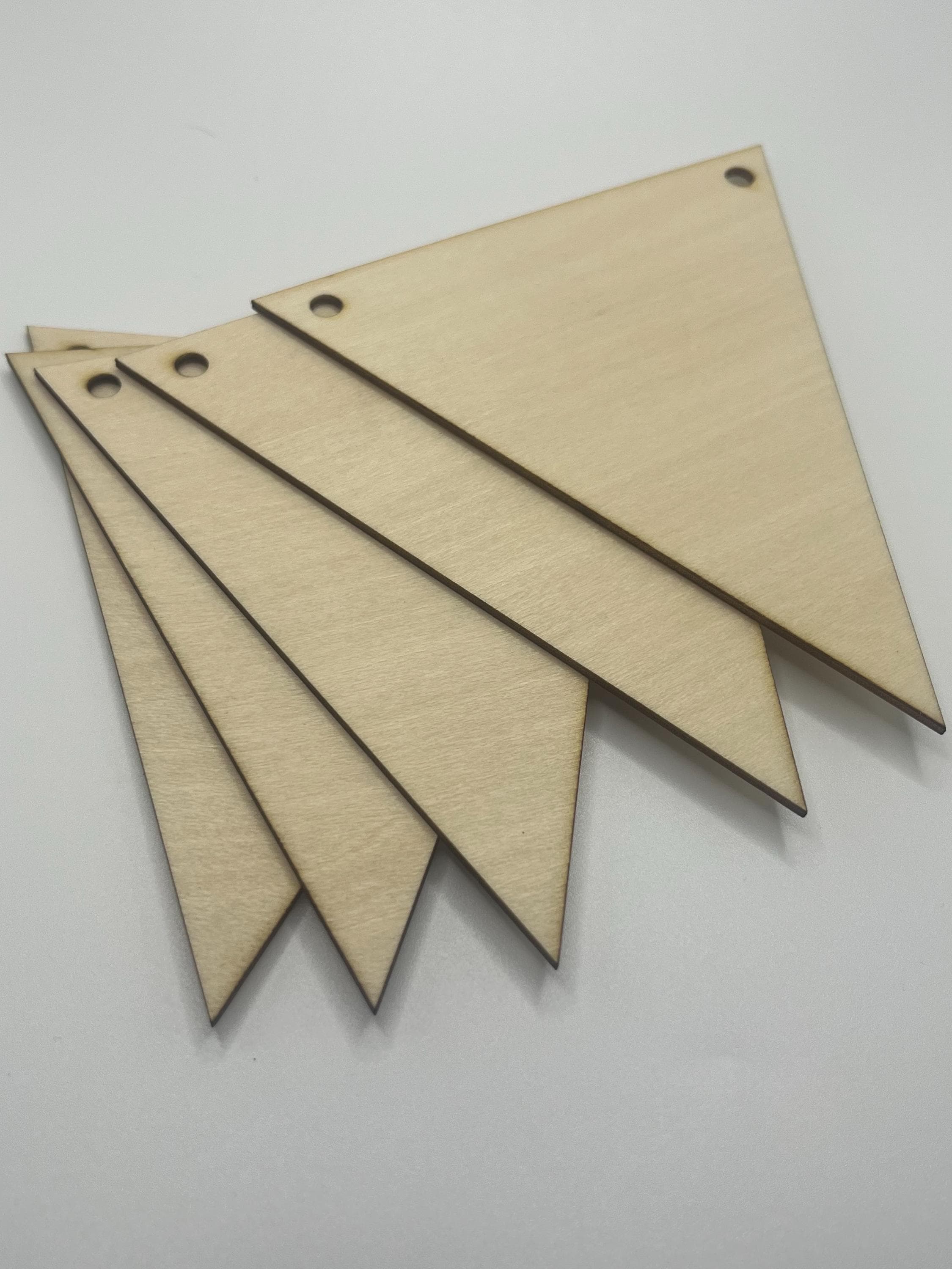 Unfinished Wooden Bunting Flag | DIY Rope Sign Banner Plaque | Craft Supplies | Bulk Wholesale