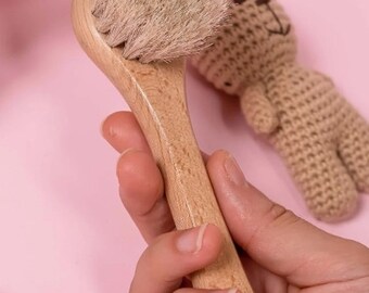 Brosse faciale en crin de cheval naturel