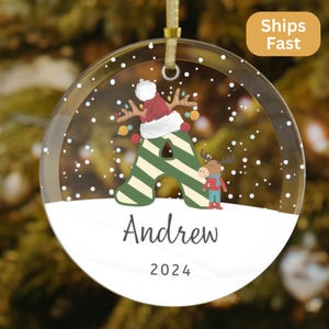 Adorno de letras del alfabeto para niños, regalo de nombre de letra personalizado, primer regalo de Navidad para bebés, nombre personalizado para niños, regalo de cumpleaños personalizado para Navidad