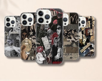 Grunge Collage Phone Case, Aesthetic Cover with Hook