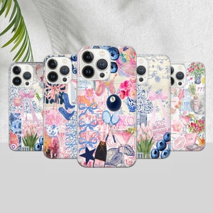 Coque de portable Coquette A Collage, esthétique preppy et mignonne, iPhone 16 15 14 13 12 11 Pro Max 8 Plus X, Samsung Galaxy S24 S23 S22 S20 Ultra