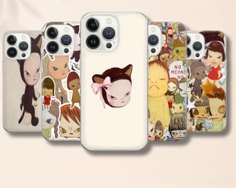 Yoshitomo Nara Collage Phone Case, Preppy Aesthetic