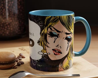 Make It Pop Tasse - Lustige Grafikdesigner Geschenk - Pop Art Crying Woman Kaffeetasse - Kreativer Humor - Designer Schreibtisch Tasse