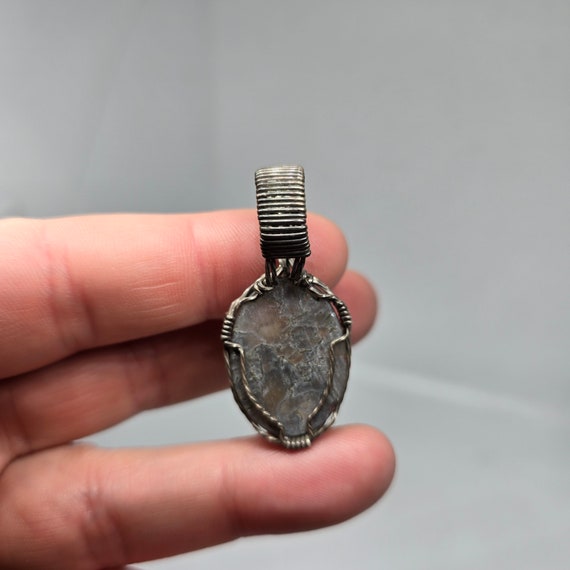 Wire Wrapped Plume Agate Pendant - image 5