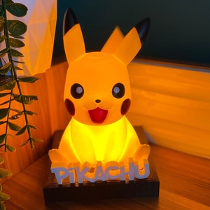 Pikachu Night Light | Personalized Night Light | Children's Room Table Lamp | Decorative Lamp | Handmade Night Light | Night Light Kids Wood
