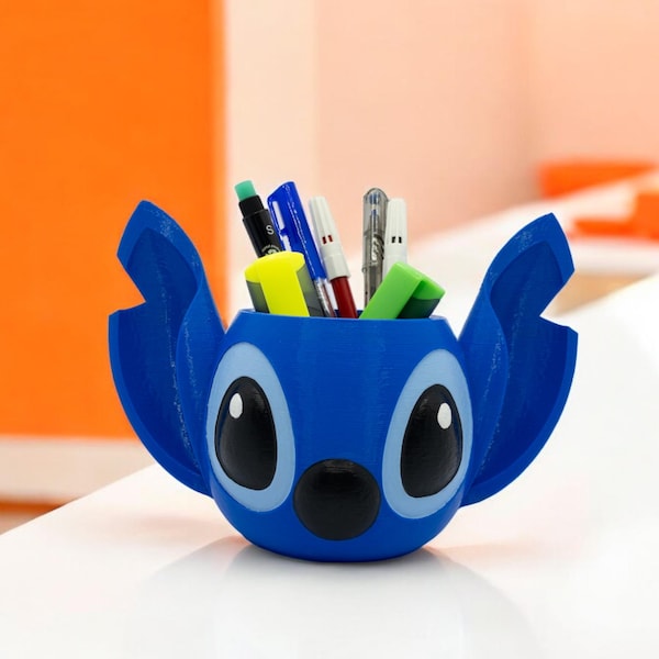 Stitch Design Desktop Pencil Holder, Brush Holder, Decorative Desk Organizer