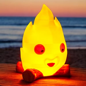 Portable Campfire-Themed Battery-Powered Lamp - Night Light & Desk Lantern