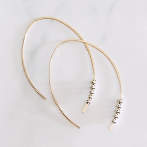 Mixed metal modern open hoops