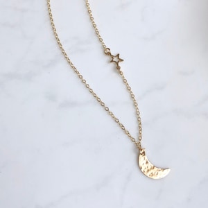 Moon and star necklace