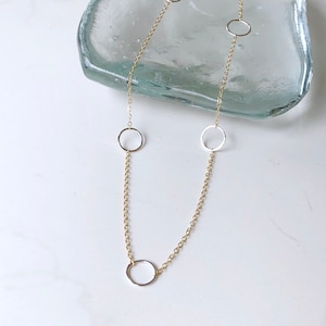 Mixed metal circle necklace