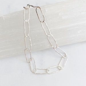 Hand forged link bracelet-sterling silver