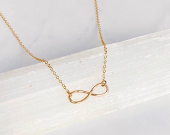 Hand forged infinity necklace