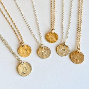 Stamped letter disk necklace-1disk