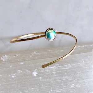 Abalone coil wrap cuff