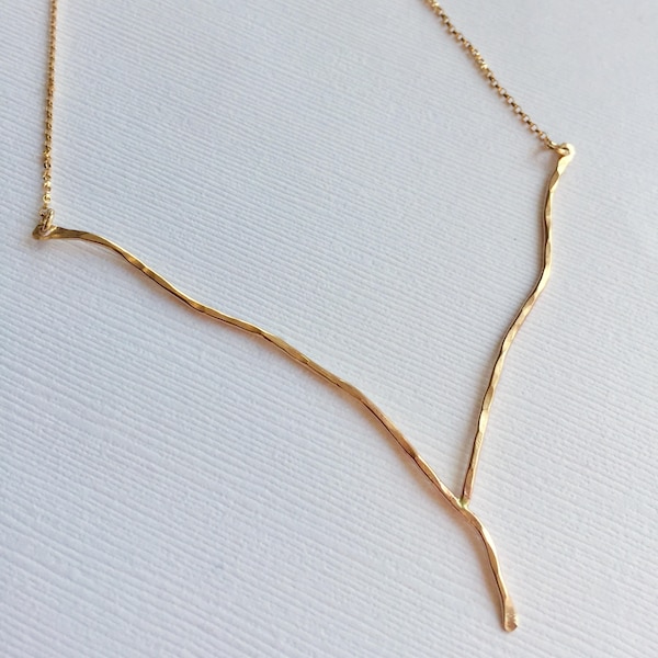 14kt gf branch necklace