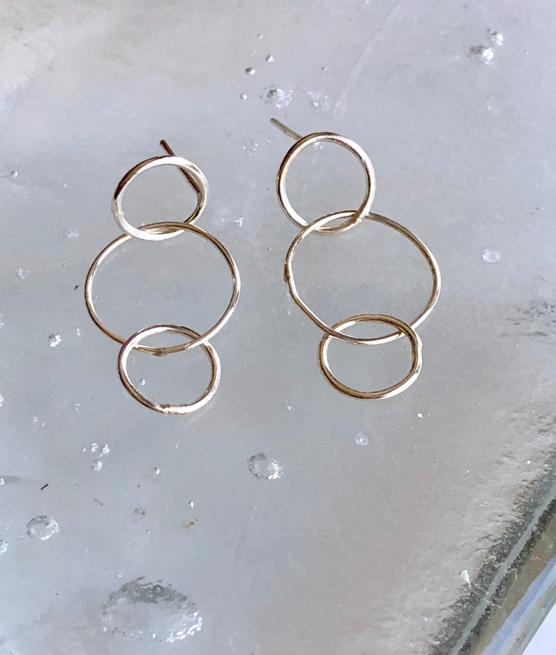 Triple circle post earrings-sterling silver