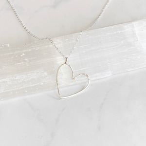 Sideways heart necklace-sterling silver