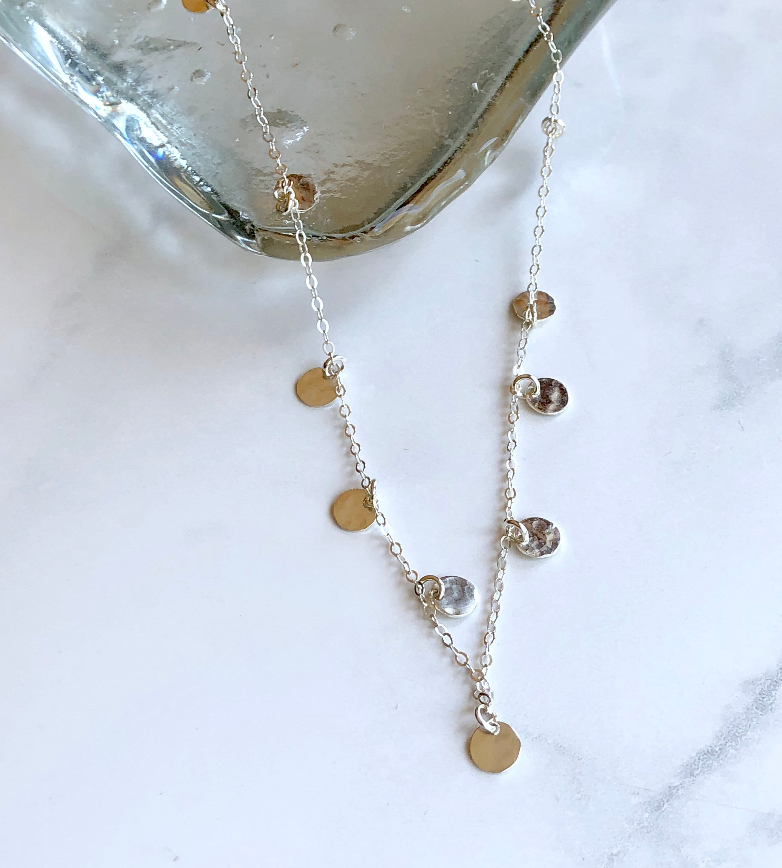 Multi Disk Necklace-sterling Silver 