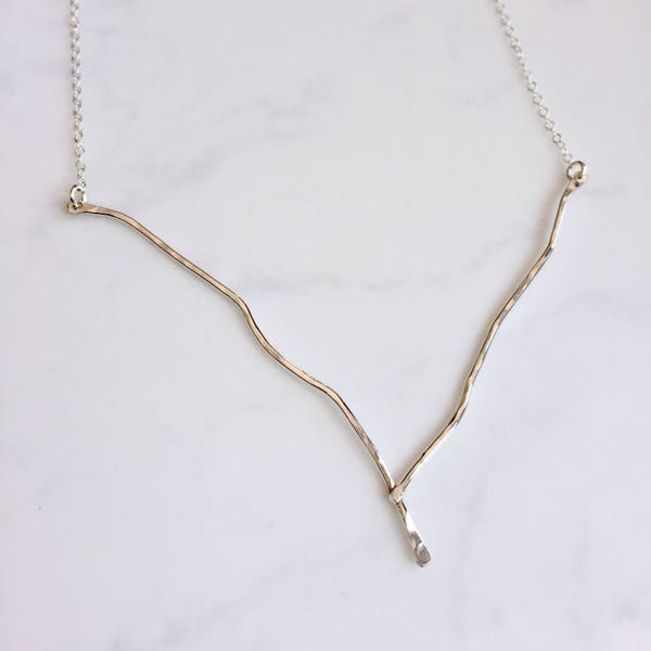 Sterling silver branch necklace