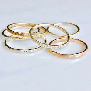 Stackable ring - scored texture