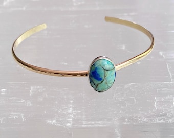 Azurite hammered cuff