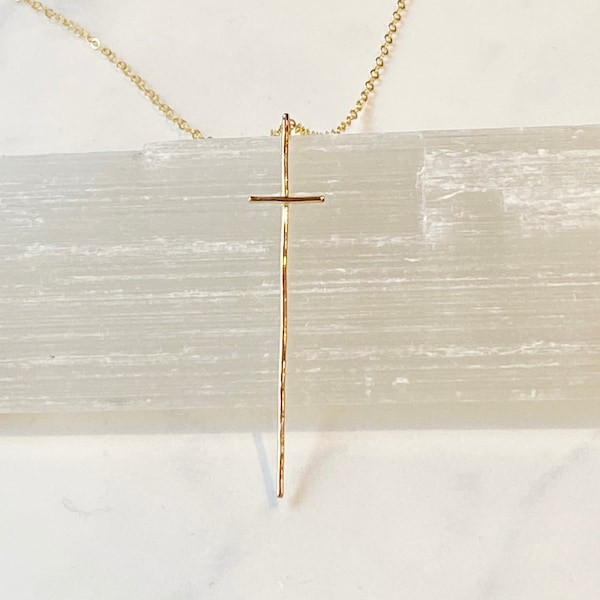 Modern cross necklace