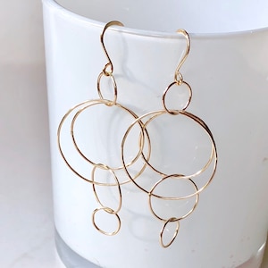 Gold statement circle earrings
