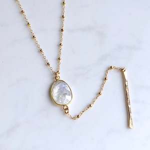 Magical moonstone bar drop necklace-one of a kind