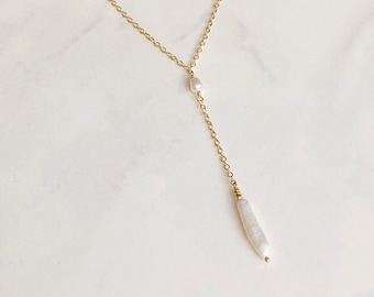 Pearl lariat necklace