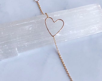 Hammered heart bracelet