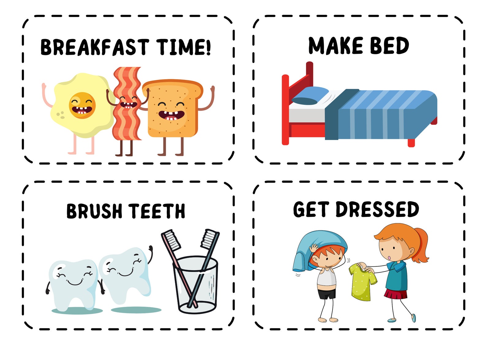 DAILY ROUTINE CHART, Visual Schedule Toddler Kids Routine Chart ...