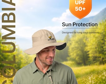 Embroidered Summer Hat Columbia | Mens Womens Safari Hat | Sun Protection Fishing Hiking Camping Travel Sun Hat