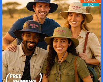 Columbia Booney Hat with Funny Embroidered Quote – "I Was Born in It" – Vintage Dad Hat, Sun Protection, Perfect Gift for Men & Women