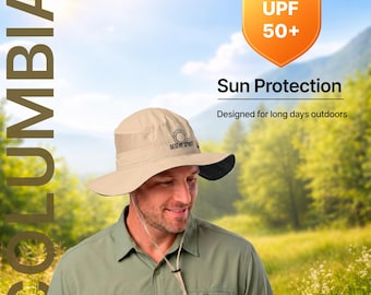 Embroidered Summer Hat Desert Spirit | Mens Womens Safari Hat | Columbia Sun Protection Hat | Camping Hiking Travel Sun Hat