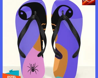 Flip-Flops Rose-Blue Unisex Cushioned Footbed Original Flip Flops Geometric Elegance: Customized Flip Flops With Unique Design