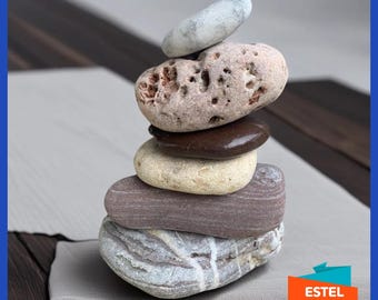 Rocking Figurine Made of Sea Stone Meditation Stone Set Balancing Stones Stone Stacking Beach Stone Beach Pebbles Balancing Stone Set
