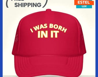 Classic Trucker Cap  Vintage Trucker Hat for Daddy  Fashion Baseball Cap  Red Trucker Cap Trendy Trucker  Cool Summer Hat