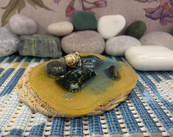 Sea Stone and Shell Handmade Gift Statue Sea Stones for Crafts Beach Pebbles Aquarium Decor Natural Home Gift Natural Decor Prezent Handmade