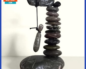 Rocking figurine made of sea stone Meditation stone set Balancing stones Stone stacking Beach stone Beach pebbles Balancing stone set