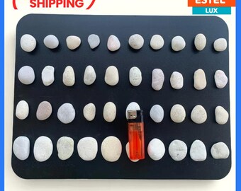 Set of White Sea Stones for Needlework - 40 pcs Sea Stones for Crafts Pebbles for Plants  Terrarium Stones Aquarium Decor