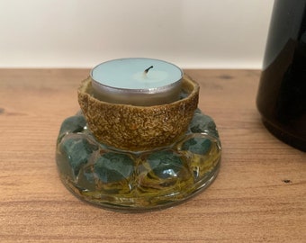 Handmade Stone Tea Light Candle Holder Beach Pebble Candle Holder Coastal Rock Tea Light Candle Holder Sea Stone Tea Light Candle Holder