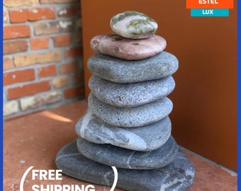 Stone Sculpture Stacking Stones Pyramid of Stones Zen Stones Beach Stone Balancing Stones Balancing Rocks Meditation Rocks Unusual Gift