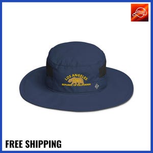 Columbia Booney Hat – Wide Brim Outdoor Sun Hat with California Republic Embroidery – 4 Colors – UV ProtectionColumbia booney hat